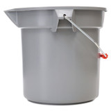 RUBBERMAID COMMERCIAL PROD. 261400GY 14 Quart Round Utility Bucket, Plastic, Gray, 12" dia