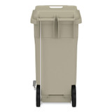 SAFCO PRODUCTS 9926TN Plastic Step-On Receptacle, 32 gal, Metal, Tan