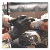 AMMEX CORPORATION Professional ABNPF44100 Nitrile Exam Gloves, Powder-Free, Medium, 3 mil Thick, Black, 100/Box