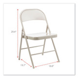ALERA CA944 Armless Steel Folding Chair, Supports Up to 275 lb, Taupe Seat, Taupe Back, Taupe Base, 4/Carton