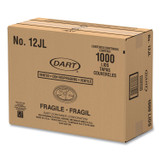 DART 12JL Plastic Lids for Foam Cups, Bowls and Containers, Vented, Fits 6 oz to 14 oz, White, 100/Pack, 10 Packs/Carton