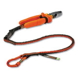 TENACIOUS HOLDINGS, INC. ergodyne® 19864 Squids 3102F(x) Tool Lanyard with Aluminum Carabiner + Cinch-Loop, 5 lb Max Working Capacity, 38" to 48", Orange/Gray