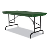 CORRELL, INC. RA2448294P Adjustable Folding Table, Rectangular, 48" x 24" x 22" to 32", Green Top, Black Legs, 4/Pallet