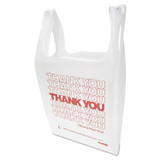 INTEGRATED BAGGING SYSTEMS Inteplast Group THW1VAL "Thank You" Handled T-Shirt Bag, Have a Nice Day Labeling, Cut-Out Handles, 11.5" x 6.5" x 21", White/Red, 900/Carton