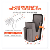 TENACIOUS HOLDINGS, INC. ergodyne® 19183 Squids 5541 Handheld Barcode Scanner Holster with Belt Clip, Large, 2 Compartments, 2.75 x 3.5 x 8, Polyester,Gray