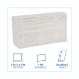 BOARDWALK 6200 Multifold Paper Towels, 1-Ply, 9 x 9.45, White, 250 Towels/Pack, 16 Packs/Carton
