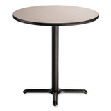 NATIONAL PUBLIC SEATING NPS® CT13636XC1GY Cafe Table, 36" Diameter x 36h, Round Top/X-Base, Gray Nebula Top, Black Base