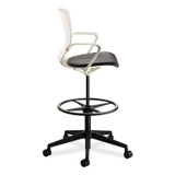 SAFCO PRODUCTS 7014WH Shell Extended-Height Chair, Supports Up to 275 lb, 22" to 32" Seat Height, Black/White Seat, White Back, Black Base