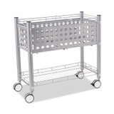 VERTIFLEX PRODUCTS VF52000 File Cart with Open Top, Metal, 1 Shelf, 2 Bins, 28.25" x 13.75" x 27.38", Matte Gray