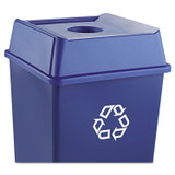 RUBBERMAID COMMERCIAL PROD. 2791 BLU Untouchable Bottle and Can Recycling Top, Round Opening, 20.13w x 20.13d x 6.25h, Blue