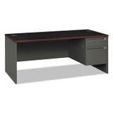 HON COMPANY 38293RNS 38000 Series Right Pedestal Desk, 72" x 36" x 29.5", Mahogany/Charcoal