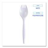 BOARDWALK SPRKMWPPWIW Mediumweight Wrapped Polypropylene Cutlery, Spork, White, 1,000/Carton