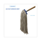 BOARDWALK 724CCT Cut-End Lie-Flat Wet Mop Head, Cotton, 24oz, White, 12/Carton