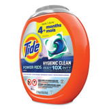 PROCTER & GAMBLE Tide® 09163 Hygienic Clean Heavy 10x Duty Power Pods, HE Compatible, Original Scent, 76 oz Tub, 45 Pods, 4/Carton
