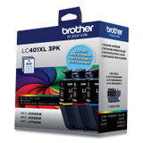 BROTHER INTL. CORP. LC401XL3PKS LC401XL3PKS High-Yield Ink, 500 Page-Yield, Cyan/Magenta/Yellow, 3/Pack
