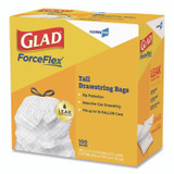 CLOROX SALES CO. Glad® 78526CT CloroxPro ForceFlex Tall Kitchen Drawstring Trash Bags, 13 gal, 24 x 27.38, Gray, 100 Bags/Box, 4 Boxes/Carton