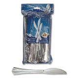 WNA, INC. REF320KNPK Reflections Heavyweight Plastic Utensils, Knife, Silver, 40/Pack