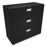 HON COMPANY 693LP Brigade 600 Series Lateral File, 3 Legal/Letter-Size File Drawers, Black, 42" x 18" x 39.13"