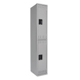 TENNSCO DTS121836AMG Double Tier Locker, Single Stack, 12w x 18d x 72h, Medium Gray