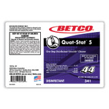 BETCO CORPORATION 3414700 Quat-Stat 5 Disinfectant, Lavender Scent, 2 L Bottle, 4/Carton