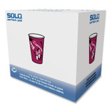 DART SOLO® OF12BI-0041 Paper Hot Drink Cups in Bistro Design, 12 oz, Maroon, 300/Carton