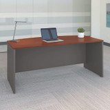 BUSH INDUSTRIES WC24446 Series C Collection Bow Front Desk, 71.13" x 36.13" x 29.88", Hansen Cherry/Graphite Gray