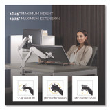 FELLOWES MFG. CO. 8056301 Platinum Series Dual Monitor Arm, For 40" Monitors, 360 deg Rotation, 45 deg Tilt, 180 deg Pan, White, Supports 17.6 lb
