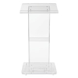 NATIONAL PUBLIC SEATING Oklahoma Sound® 401S Clear Acrylic Lectern with Shelf, 24 x 15 x 46, Clear