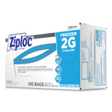 SC JOHNSON Ziploc® 682254 Zipper Freezer Bags, 2 gal, 13" x 15.5", Clear, 100/Carton