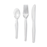 GEORGIA PACIFIC Dixie® CH0180DX7CT Cutlery Keeper Tray with Clear Plastic Utensils, Heavyweight, Fork/Knife/Spoon, Plastic, Crystal Clear, 1,800/Carton