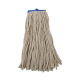 BOARDWALK 716CCT Cut-End Lie-Flat Wet Mop Head, Cotton, 16 oz, White, 12/Carton