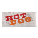 BAGCRAFT 300455 Foil Single-Serve Bags, Hot Dog Labeling, 3.5" x 1.5" x 8.5", Silver/Red/Orange, 1,000/Carton