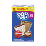 KELLOGG'S 22000456 Pop Tarts, Brown Sugar Cinnamon/Strawberry, 2 Tarts/Pouch, 12 Pouches/Pack, 2 Packs/Carton