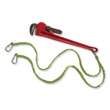 TENACIOUS HOLDINGS, INC. ergodyne® 19083 Squids 3311 Twin-Leg Tool Lanyard with Three Carabiners, 15lb Max Working Capacity, 35" to 42" Long, Lime
