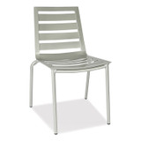 JMC FURNITURE ZARCOSCSLV Zarco Series Side Chair, Outdoor-Seating, Supports Up to 300 lb, 18" Seat Height, Silver Seat, Silver Back, Silver Base