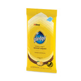SC JOHNSON Pledge® 336297 Lemon Scent Wet Wipes, Cloth, 7 x 10, White, 24/Pack, 12 Packs/Carton