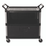 RUBBERMAID COMMERCIAL PROD. 4095 BLA Xtra Equipment Cart, Plastic, 3 Shelves, 300 lb Capacity, 20.75" x 40.63" x 37.8", Black