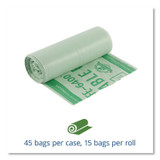STOUT by Envision™ E2430E85 EcoSafe-6400 Bags, 13 gal, 0.85 mil, 24" x 30", Green, 45/Box