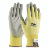 PROTECTIVE INDUSTRIAL PRODUCTS INC PIP 09K1250M G-Tek KEV Cut-Resistant Seamless-Knit Gloves, EN388: 4231, Medium (Size 8), Yellow/Gray, 12 Pairs