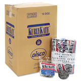 DISCO INC Kurly Kate® 300 Stainless Steel Scrubbers, Medium, 3.5 x 3.5, Steel Gray, 12/Pack, 12 Packs/Carton