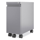 HIRSH INDUSTRIES SPACE SOLUTIONS 24045 Zip Mobile Pedestal File, 1-Drawer, File, Legal/Letter, Arctic Silver, 10 x 19.88 x 21.75
