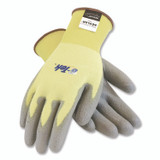 PROTECTIVE INDUSTRIAL PRODUCTS INC PIP 09K1250L G-Tek KEV Cut-Resistant Seamless-Knit Gloves, EN388: 4231, Large (Size 9), Yellow/Gray, 12 Pairs
