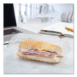 DART C99HT1 Showtime Clear Hinged Containers, Hoagie Container, 29.9 oz, 5.1 x 9.9 x 3.5, Clear, Plastic, 100/Bag, 2 Bags/Carton