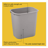 RUBBERMAID COMMERCIAL PROD. 295600GY Deskside Plastic Wastebasket, 7 gal, Plastic, Gray