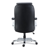 ALERA LT4249 Alera Leithen Bonded Leather Midback Chair, Supports Up to 275 lb, Black Seat/Back, Silver Base