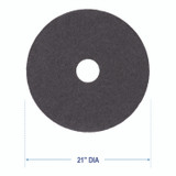 BOARDWALK 4021 BLA Stripping Floor Pads, 21" Diameter, Black, 5/Carton