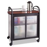 SAFCO PRODUCTS 8966BL Impromptu Refreshment Cart/Machine Stand, Engineered Wood, 3 Shelf, 34 x 21.25 x 36.5, Cherry/Black