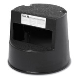 RUBBERMAID COMMERCIAL PROD. 252300BK Rolling Step Stool, Curved Design, 2-Step, Retracting Casters, 350 lb Capacity, 16" Diameter x 13.5"h, Black