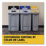 RUBBERMAID COMMERCIAL PROD. 2171557 Slim Jim Recycling Station 1-Stream, Mixed Recycling Station, 33 gal, Resin, Gray