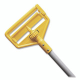 RUBBERMAID COMMERCIAL PROD. H136 Invader Aluminum Side-Gate Wet-Mop Handle, Vinyl Coating, 60", Gray/Yellow